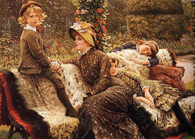 James Tissot The Garden Bench, china oil painting image